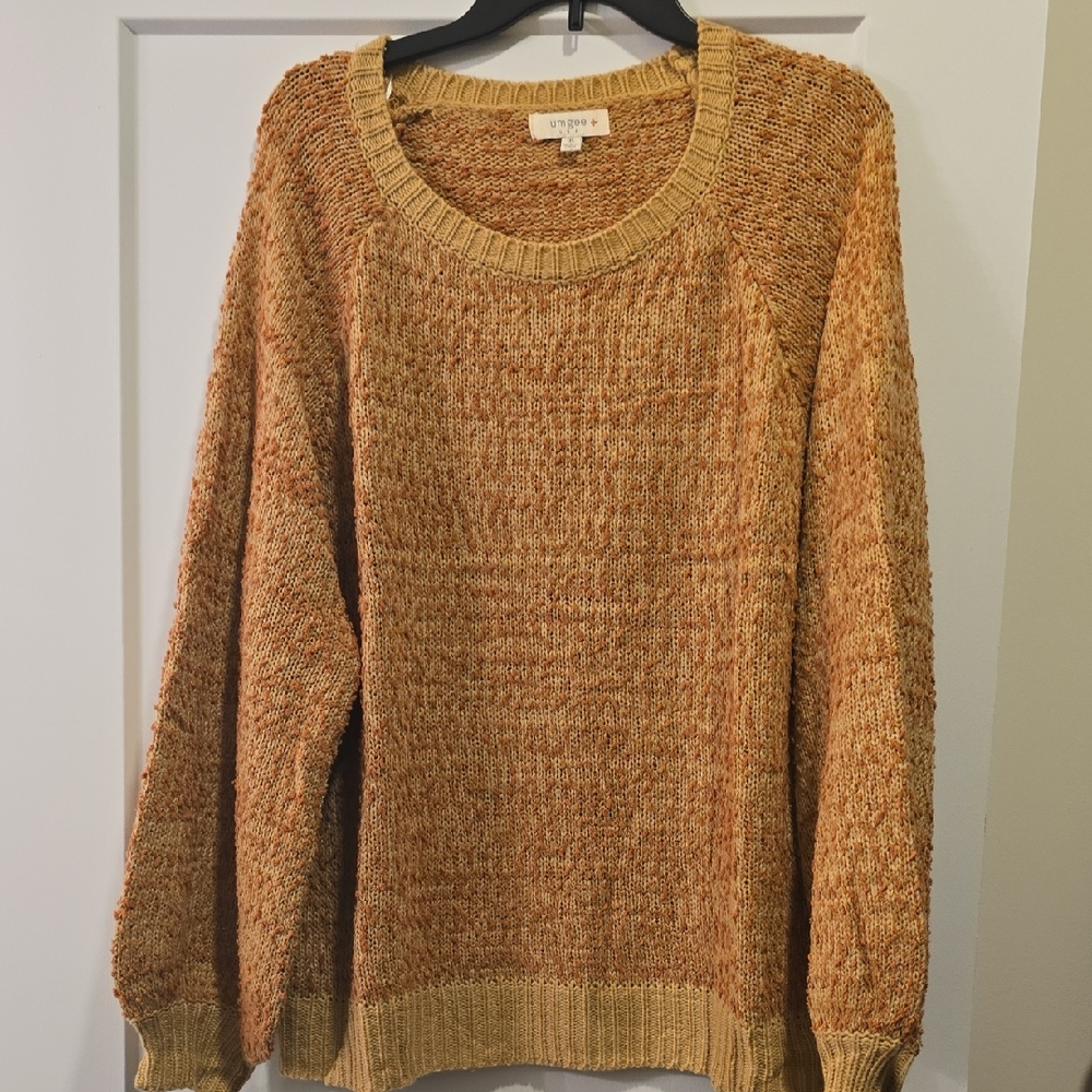Cozy Knit Sweater in Warm Tones, Size XL
